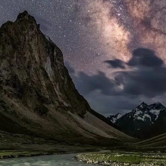 Zanskar Valley landscape in Ladakh with snow-capped peaks