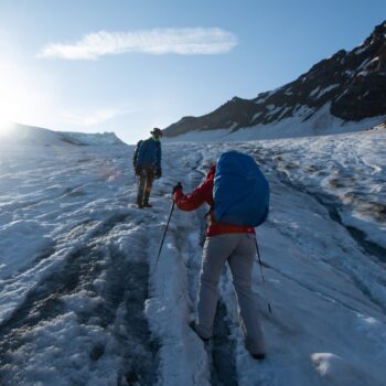 Frozen glacier crossing on the Pin Parvati Pass Trek in Himachal Pradesh