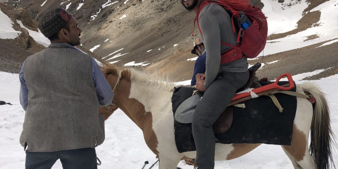 Parang La Pass Trek glacier crossing in Himachal