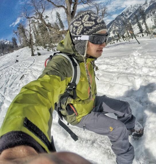 Snow-covered ski slopes in Manali